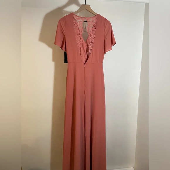 NWT Longing for You Rose Lace Short Flutter Sleeve Maxi Dress Size Medium - Picture 5 of 11